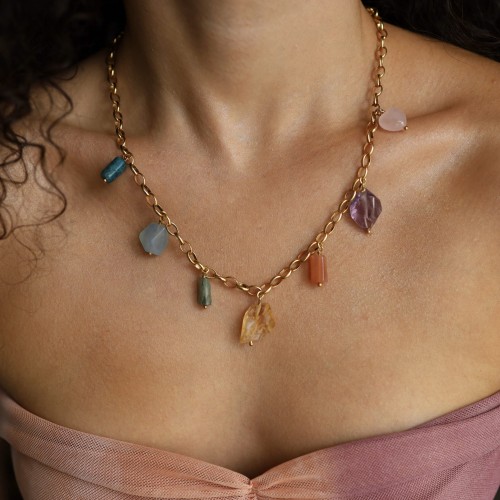 Naszyjnik na Czakry Gold