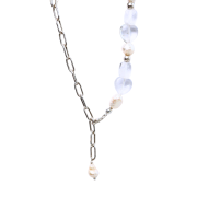 Choker z Sercem z Kryształu Górskiego i Pereł Silver (id: 2834)