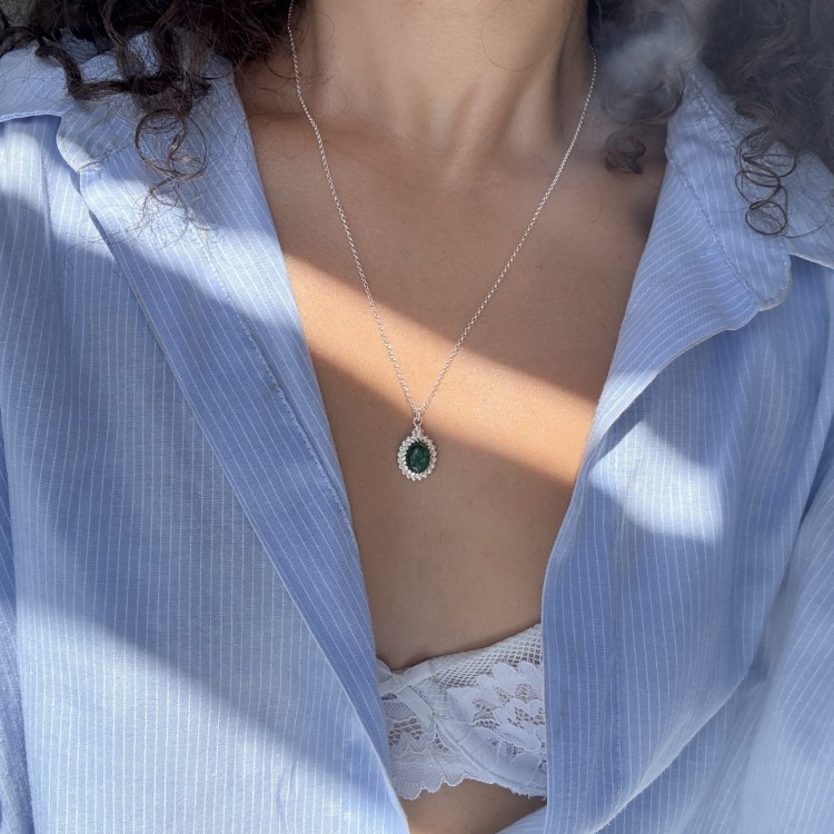 Naszyjnik Vintage z Awenturynem Silver