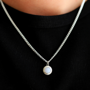 Naszyjnik z Agatem Blue Lace 8 mm Silver