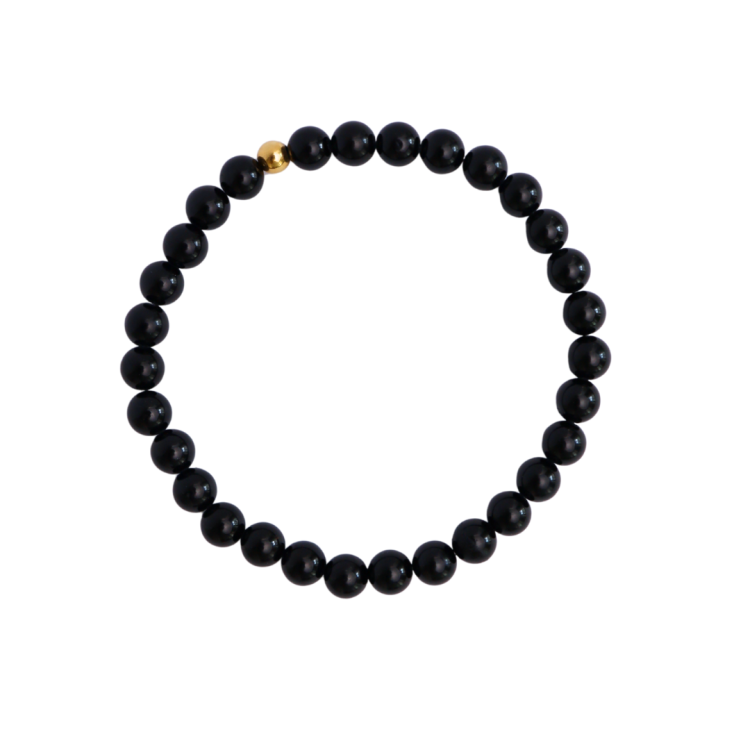 Bransoletka z Czarnymi Turmalinami Gold