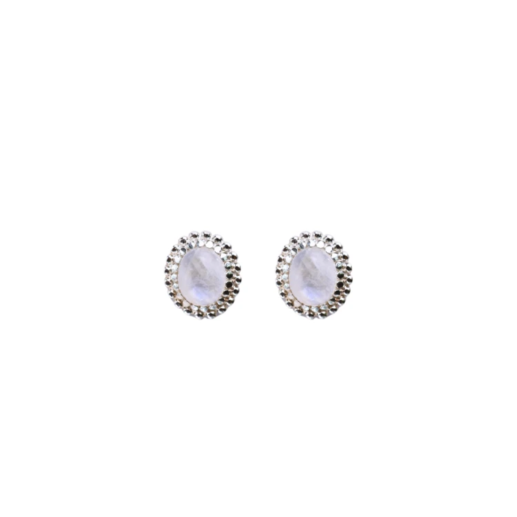 Kolczyki Vintage z Kamieniem Księżycowym Silver (id: 2863)