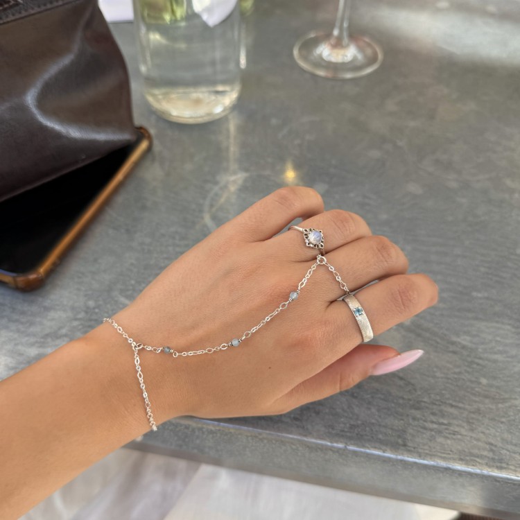 Bransoletka z Pierścionkiem z Akwamarynem Silver (id: 2864)