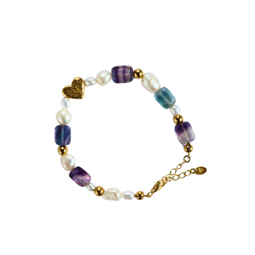 Bransoletka Lagoon z Fluorytem Gold (id: 2872)