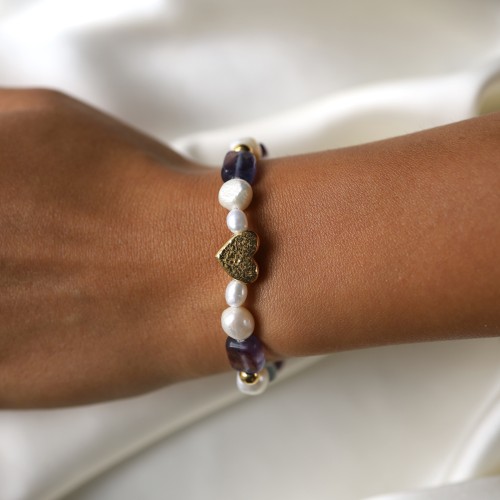 Bransoletka Lagoon z Fluorytem Gold (id: 2872)
