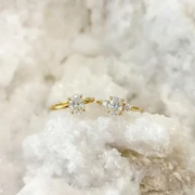 Złoty Pierścionek z Diamentem Laboratoryjnym 0,37 ct