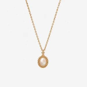 Naszyjnik Vintage z Masą Perłową Gold