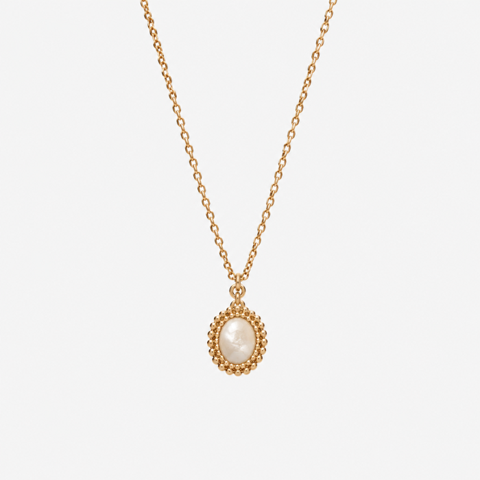 Naszyjnik w Stylu Vintage z Masą Perłową Gold