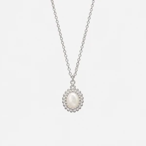 Naszyjnik Vintage z Masą Perłową Silver