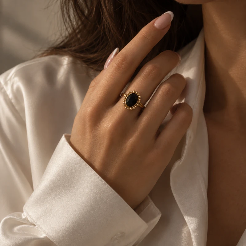 pierścionek pozłacany