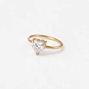 Złoty Pierścionek Serce z Diamentem Laboratoryjnym 0,8 ct