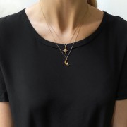 Złoty naszyjnik księżyc i róża wiatrów