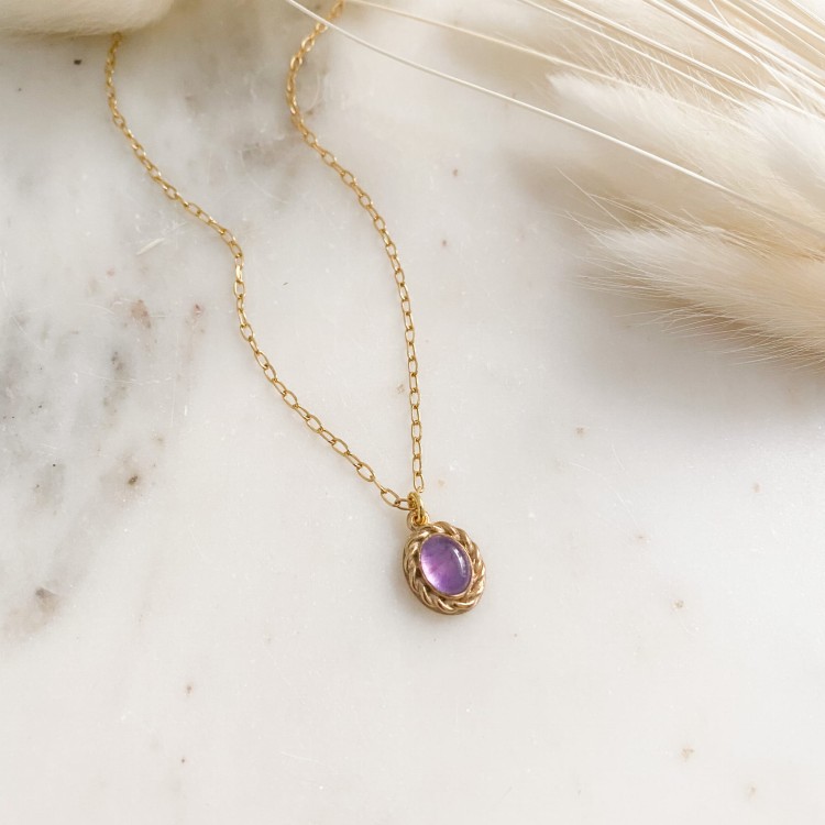 Naszyjnik vintage z ametystem