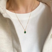 Agat zielony na łańcuszku 50 cm