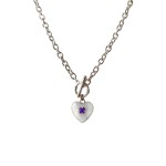 Naszyjnik Duże Serce z Ametystem Silver