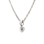 Naszyjnik Duże Serce z Labradorytem Silver