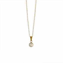 Naszyjnik z Kamieniem Księżycowym 6 mm  Gold