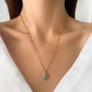 Naszyjnik z kwarcem zielonym 55 cm