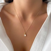 Naszyjnik Łezka z Kwarcem Różowym