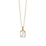 Naszyjnik z Prostokątnym Agatem Dendrytowym Gold