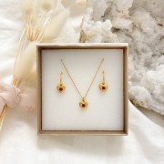 Kolczyki Serca z Granatem Gold (id: 1505)