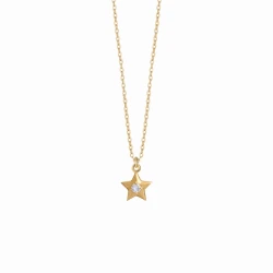 Naszyjnik Mini Gwiazdka z Kamieniem Księżycowym Gold