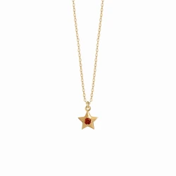 Naszyjnik Mini Gwiazdka z Granatem Gold