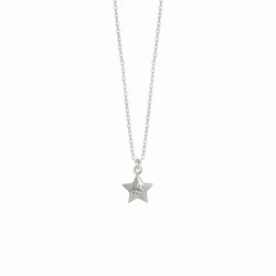 Naszyjnik Mini Gwiazdka z Topazem Silver