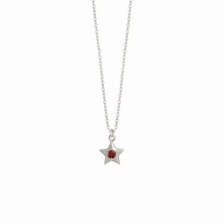 Naszyjnik Mini Gwiazdka z Granatem Silver