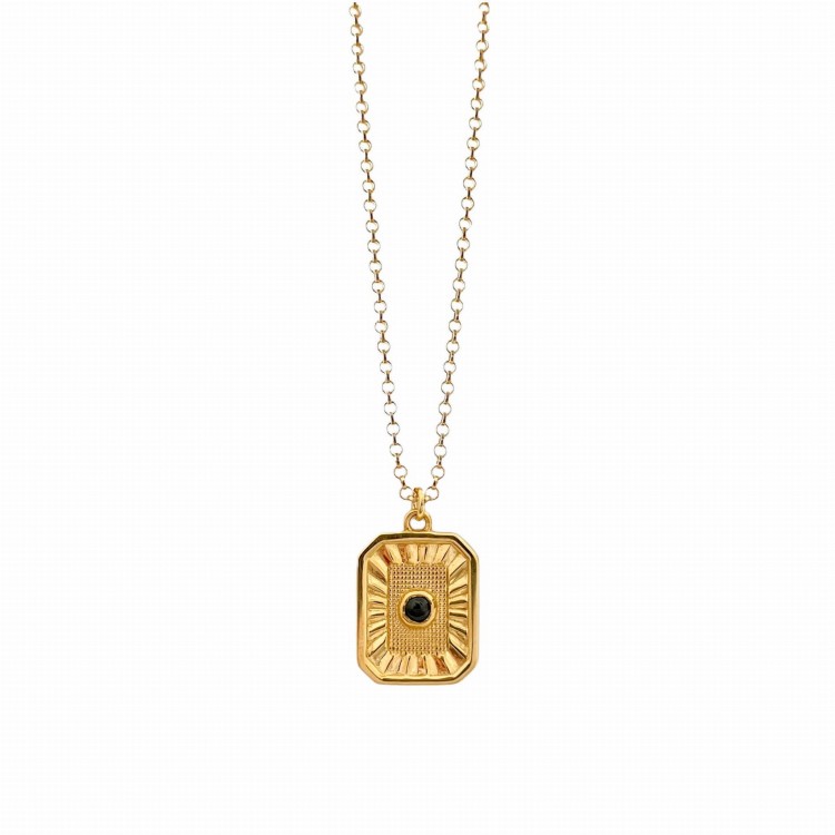 Naszyjnik Medalion Prostokątny ze Spinelem Gold (id: 1681)