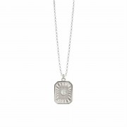Naszyjnik Medalion Prostokątny z Kamieniem Księżycowym Silver (id: 1683)