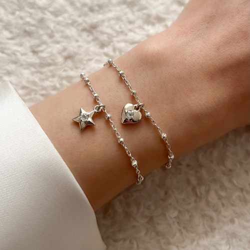 Bransoletka z Gwiazdką i Minerałem Silver