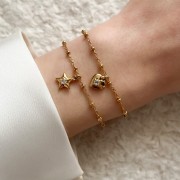 Bransoletka z Sercem i Minerałem Gold