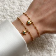 Bransoletka z Sercem i Minerałem Gold