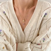 Naszyjnik z kryształem górskim i ametystem