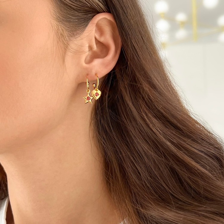 Kolczyki Serca z Granatem Gold (id: 1505)