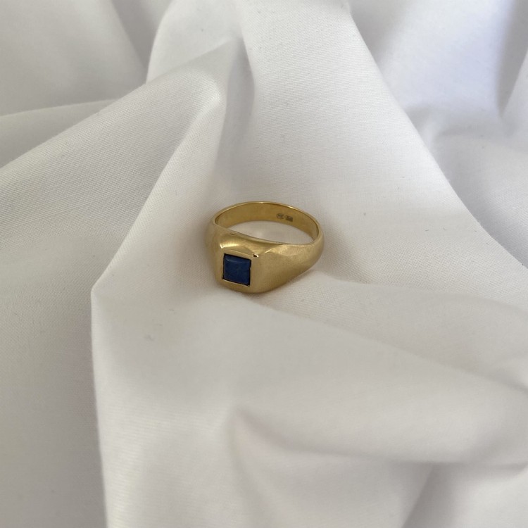 Sygnet z Kwadratowym Dumortierytem Gold