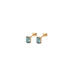 Złote Kolczyki z Topazem