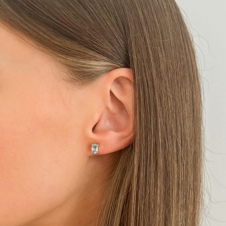 Złote Kolczyki z Topazem