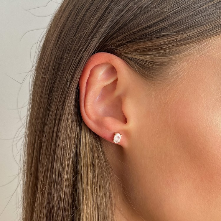 Złote Kolczyki z Kamieniem Księżycowym