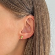 Złote Kolczyki z Oliwinem