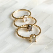 Pierścionek z Kwarcem Dymnym Gold (id: 1788)