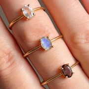 Pierścionek z Kwarcem Dymnym Gold (id: 1788)