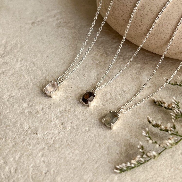 Naszyjnik z Kwarcem Dymnym Silver (id: 1813)