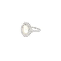 Pierścionek Vintage z Masą Perłową Silver
